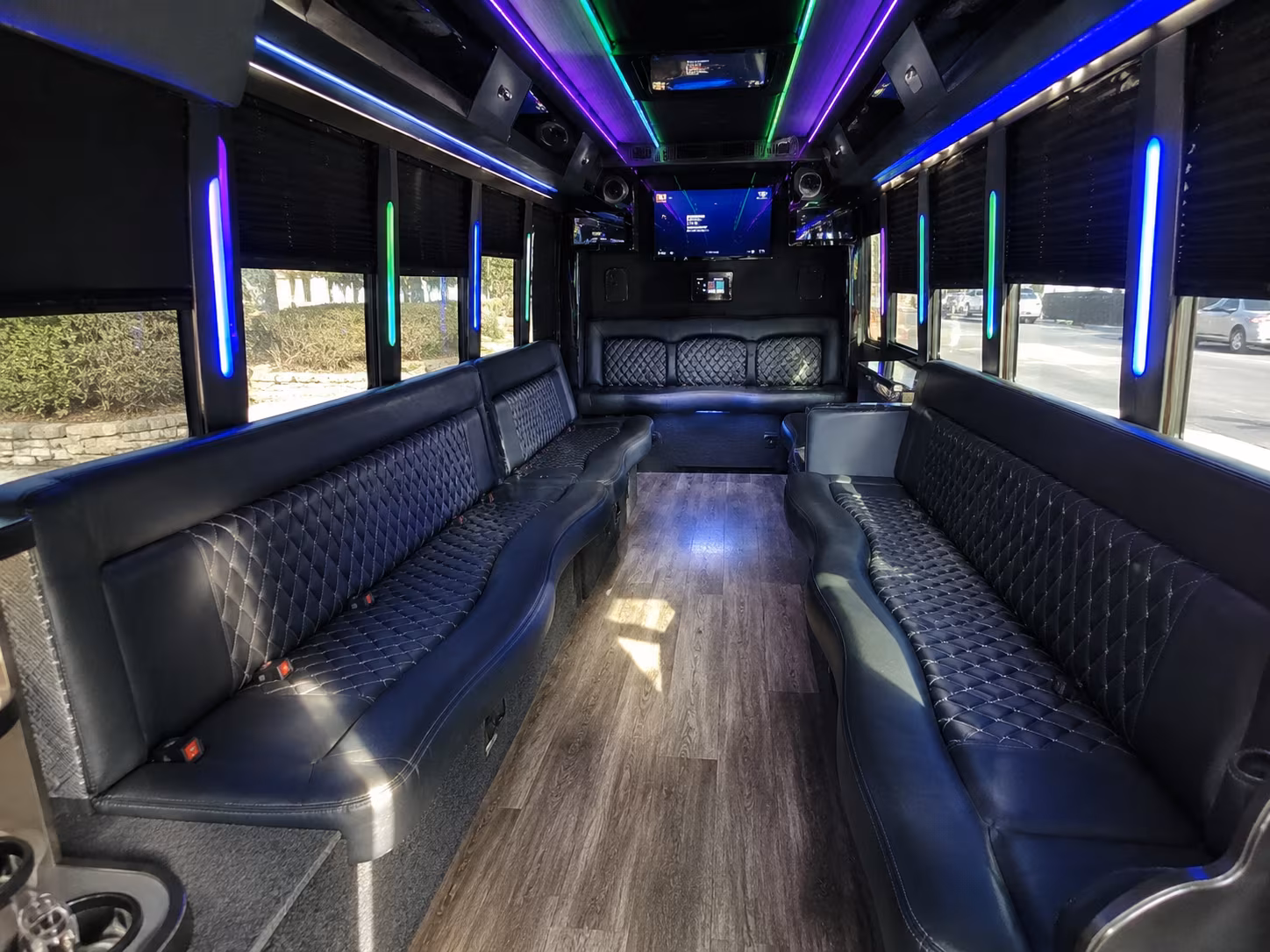 flagstaff 15 passenger party bus interior