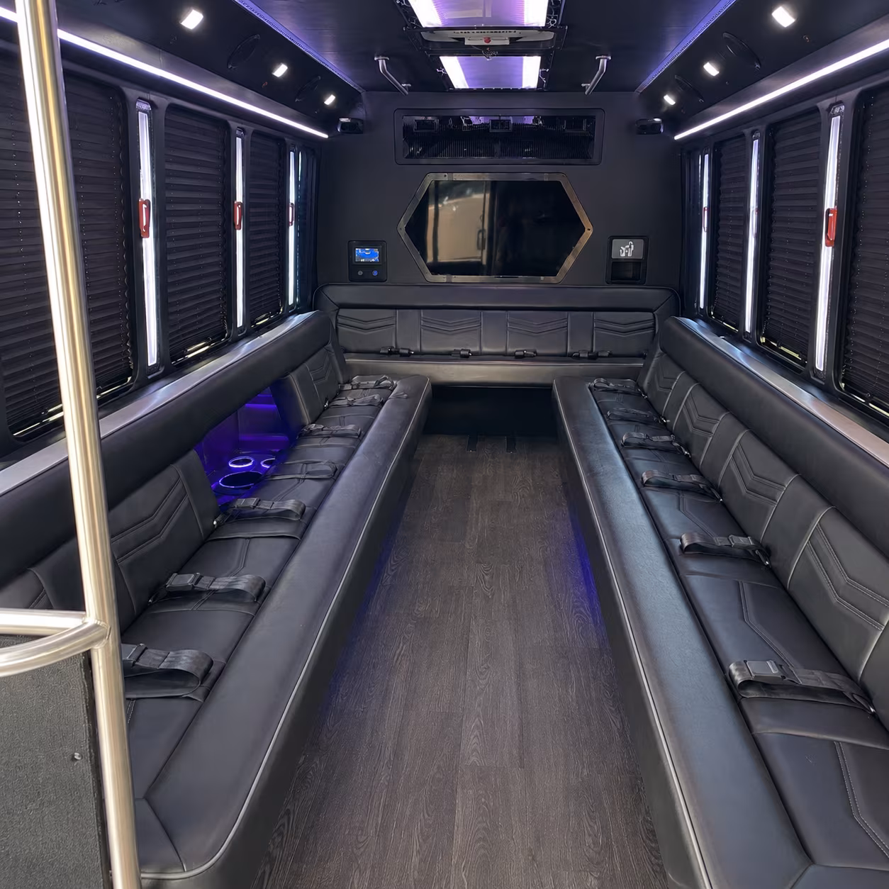 flagstaff 18 passenger party bus interior