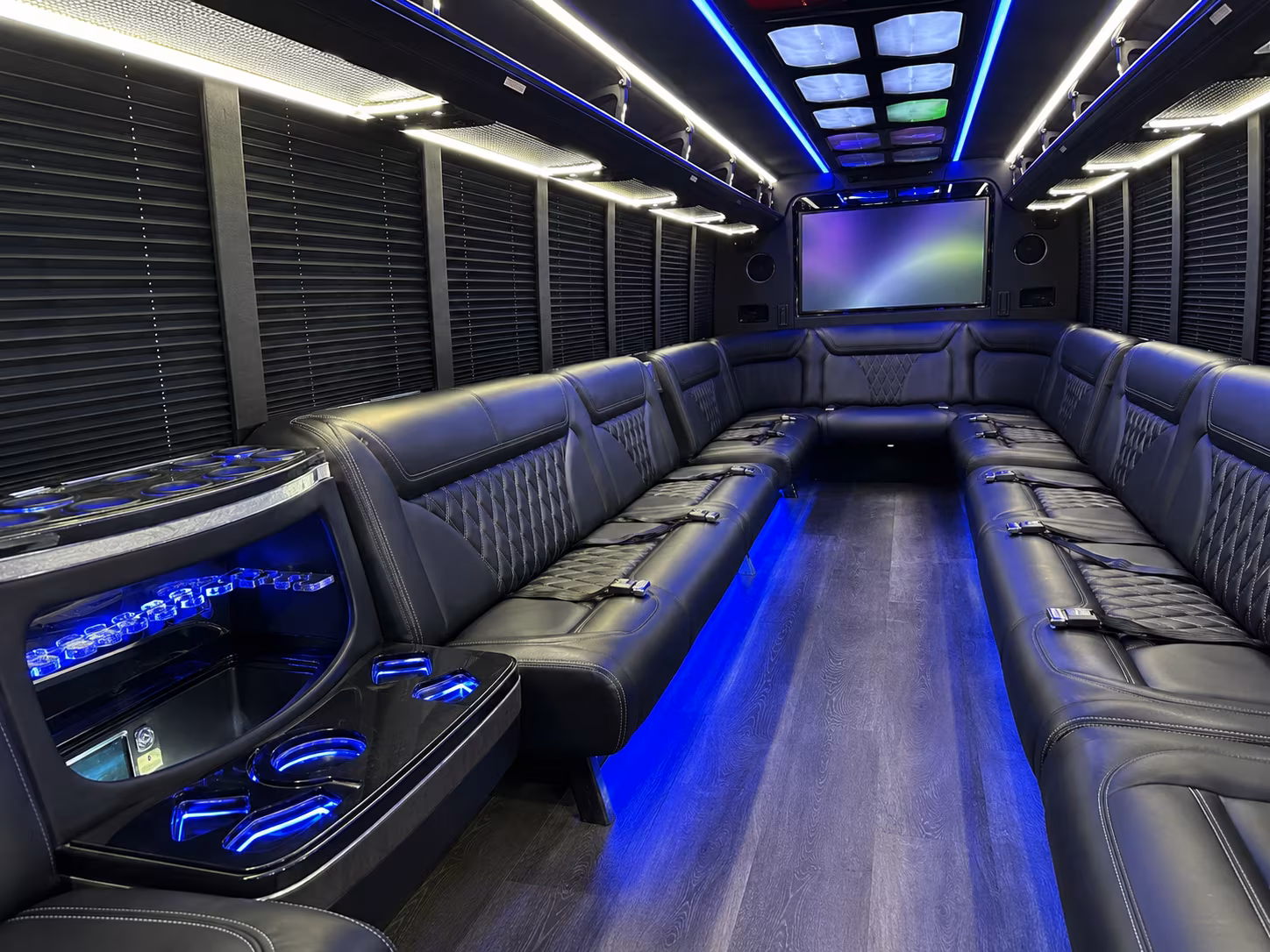 flagstaff 20 passenger party bus inside