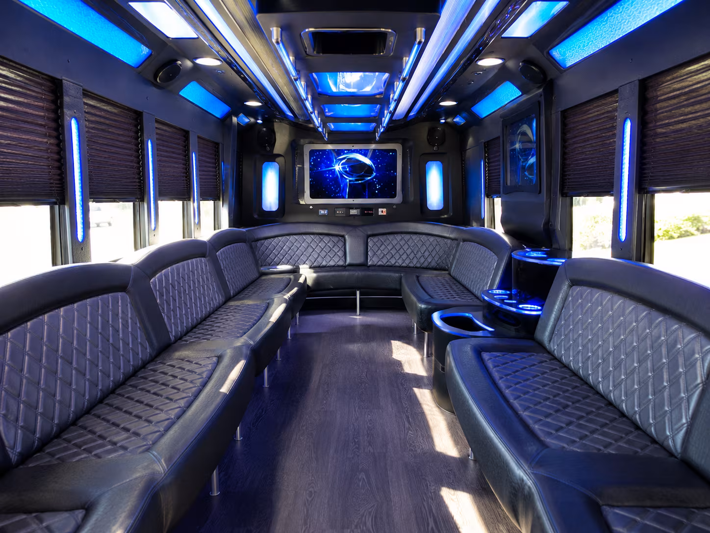 flagstaff 28 passenger party bus inside
