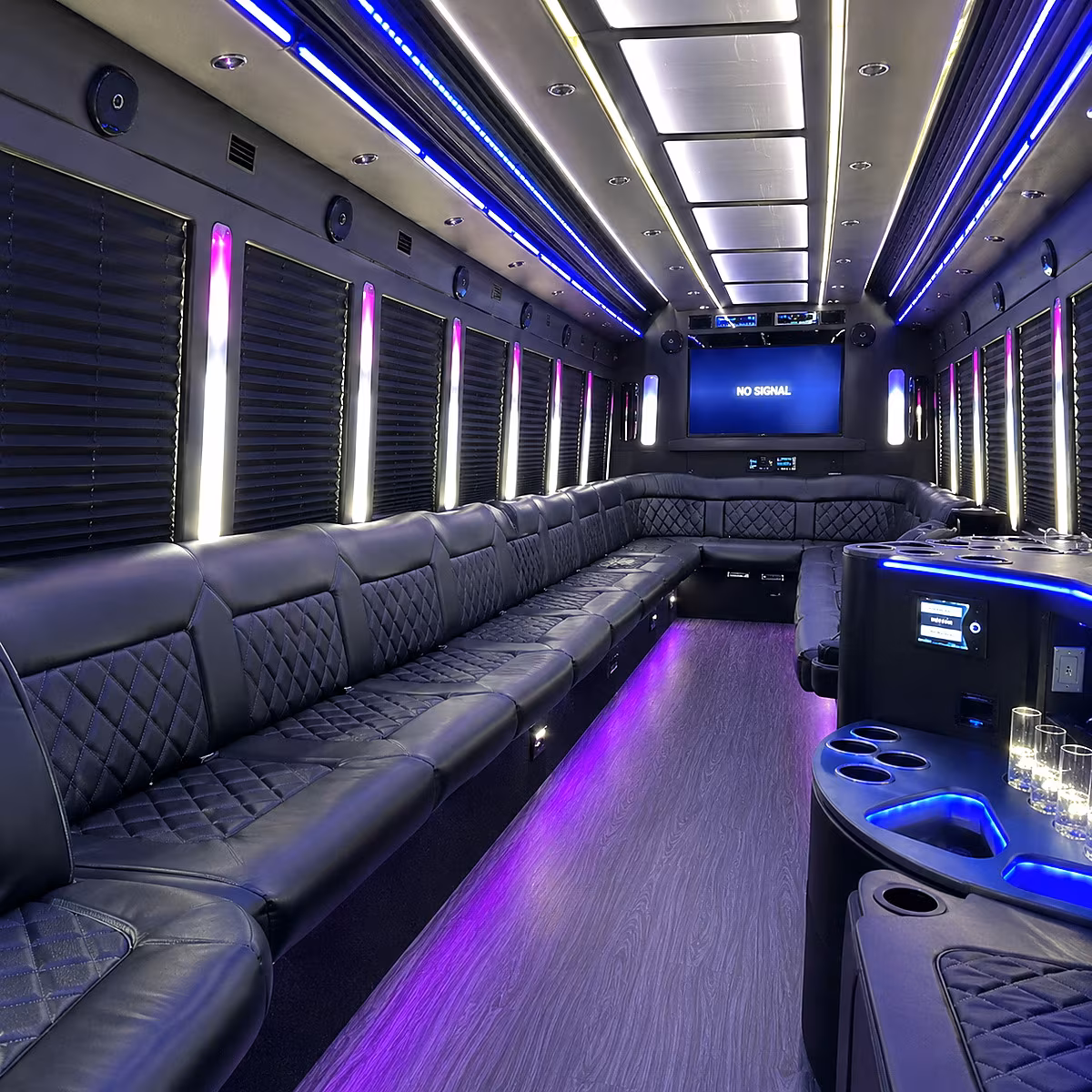 flagstaff 30 passenger party bus inside